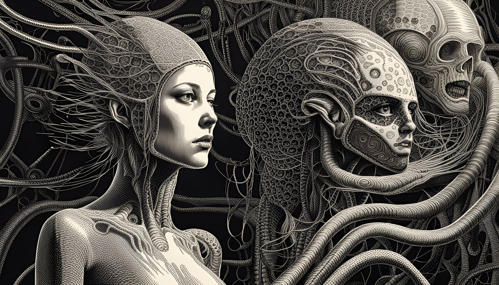 Surreal Digital Collage Inspired by Finlay and Giger