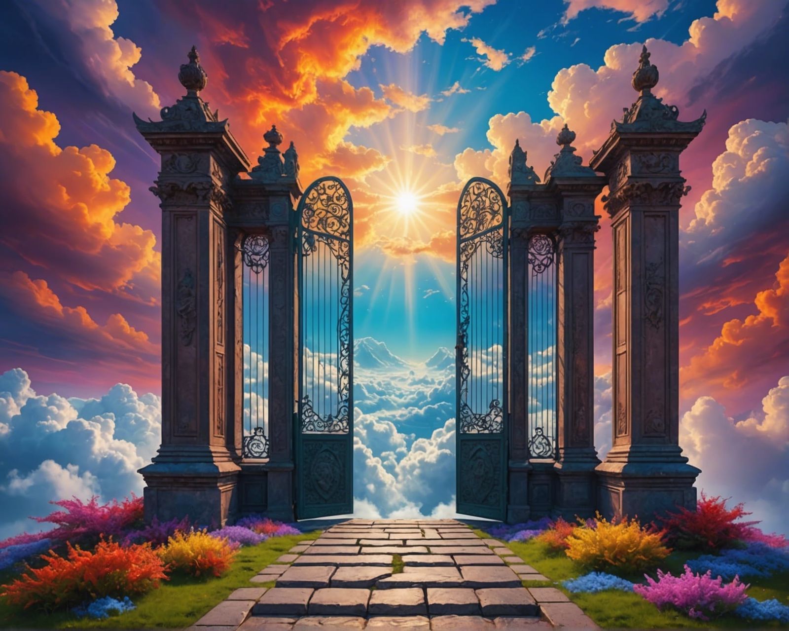 Vibrant Gates of Heaven in the Clouds