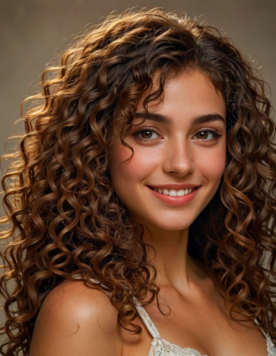 Monochrome Portrait of a Smiling Beauty