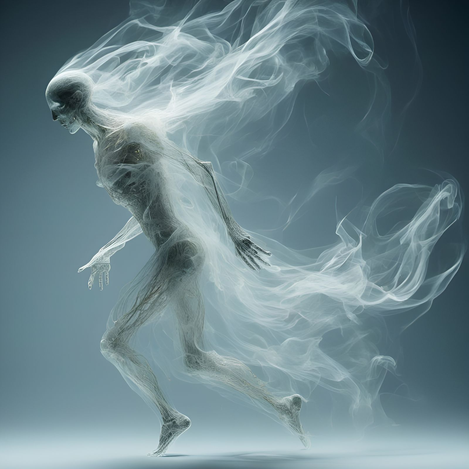 Ghost Disintegrating into Starlight with Motion Blur
