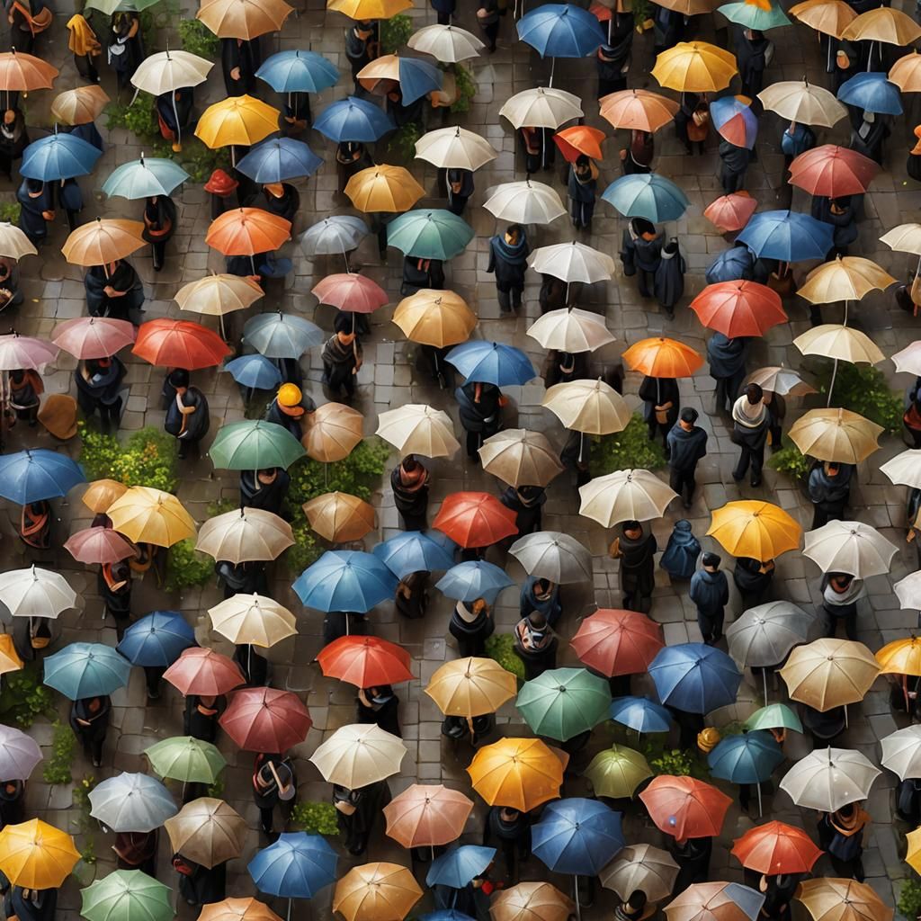 Hyperrealistic Anime Person with Umbrella in 8k