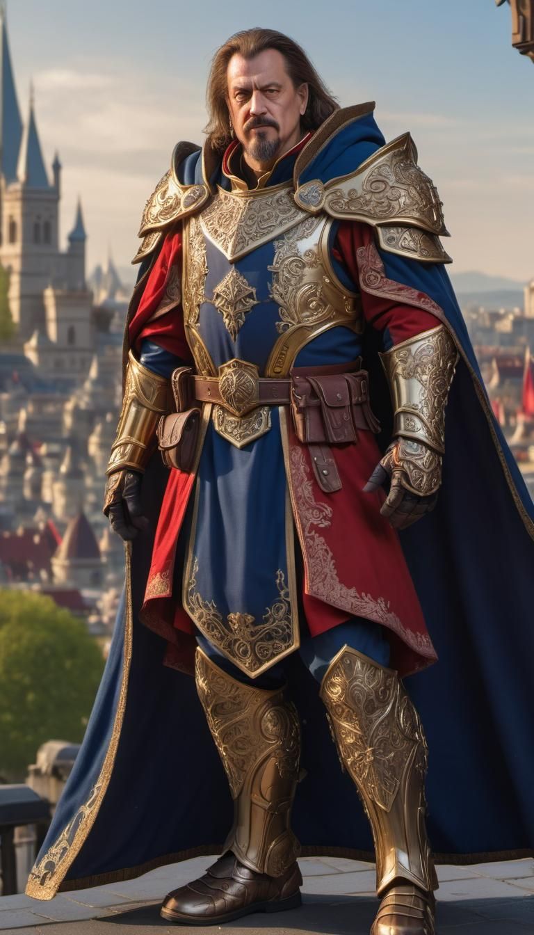 Royal Guard in Golden Armor, Warcraft Style