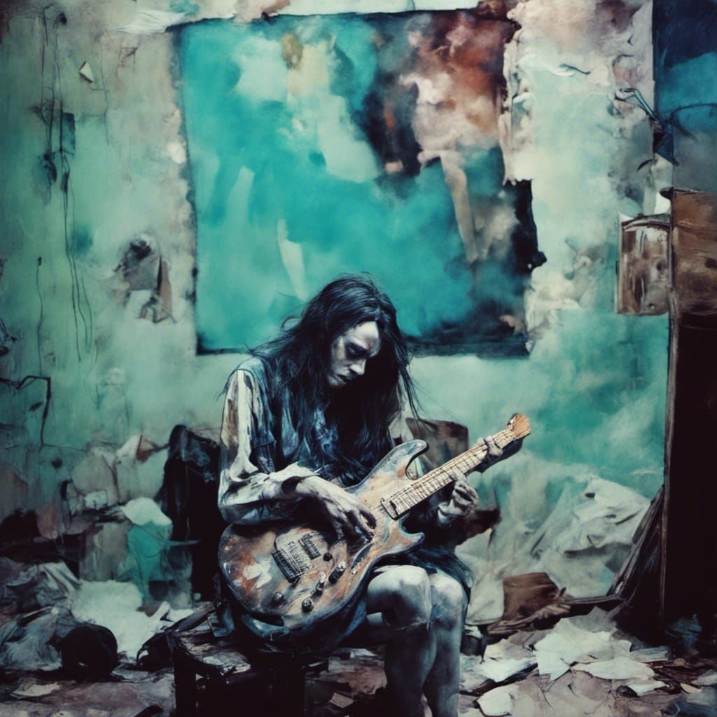 Surreal Somnambulist Plays Blues in Dreamlike Image