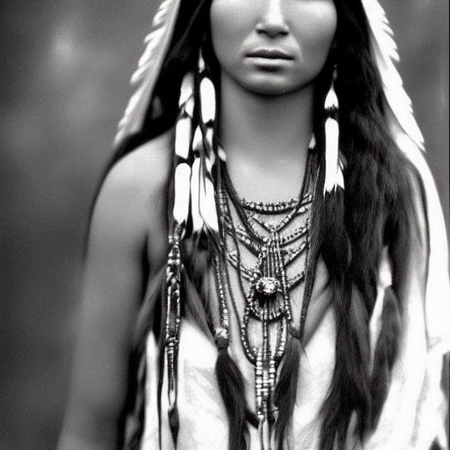 Mysterious Beauty: A Native American Woman Portrait