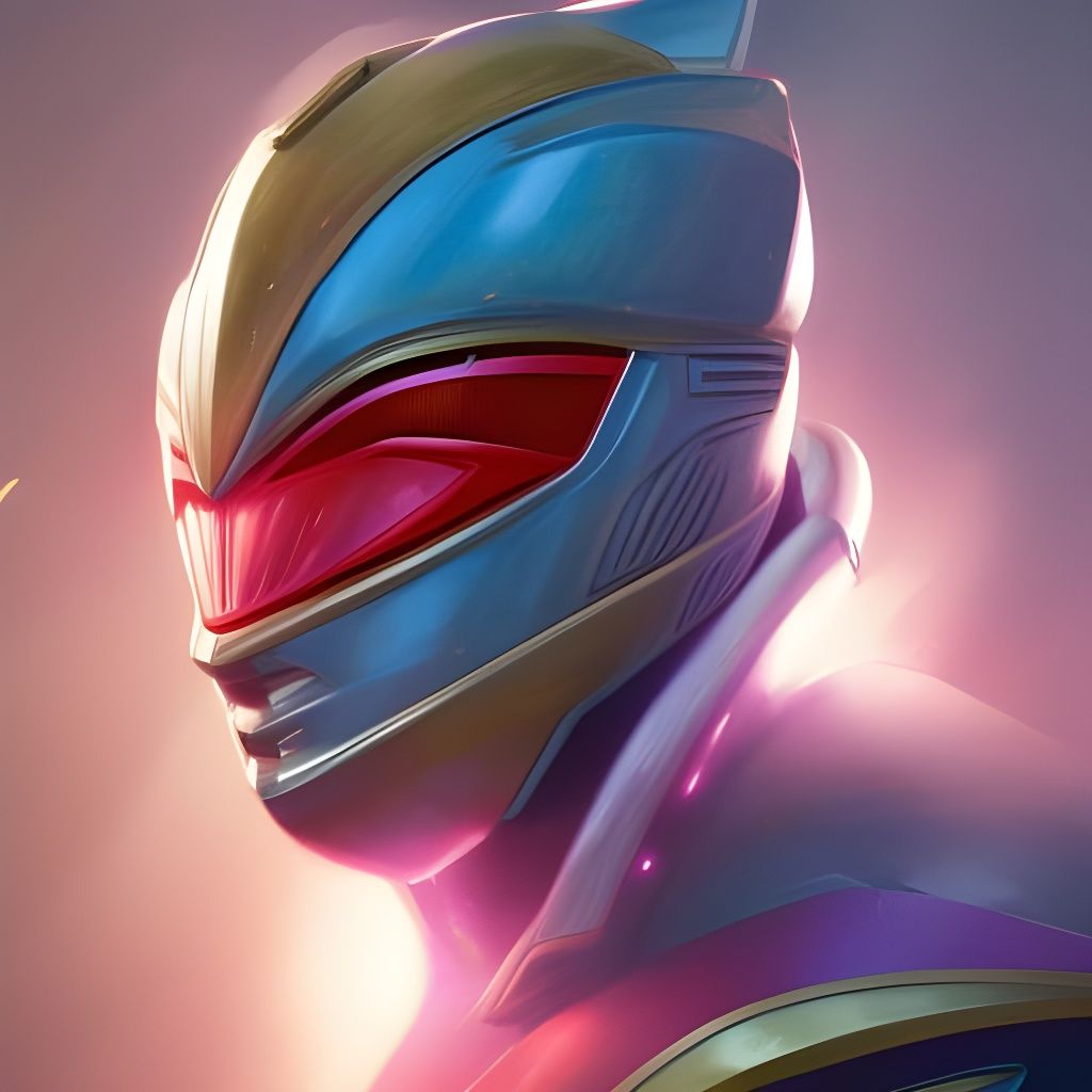 Hyperdetailed Power Ranger Portrait in Triadic Colors