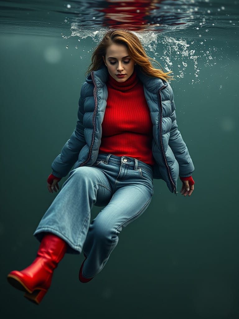 Woman Emerges from Icy Lake Waters