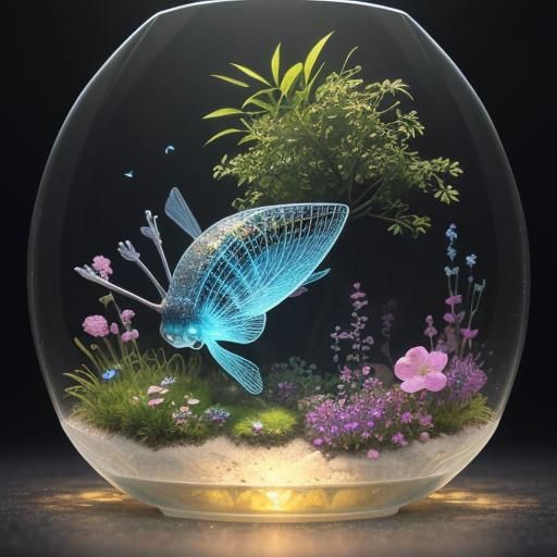 Anime Snail with Glass Terrarium Shell