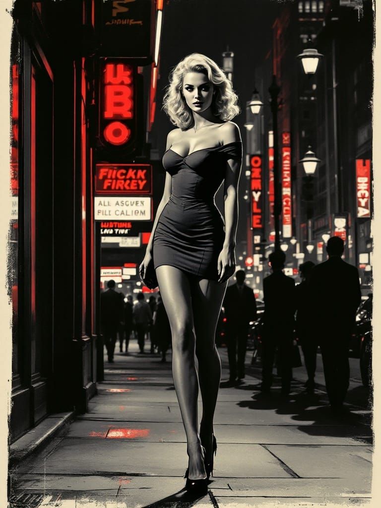 1950s Pin-Up in Graphic Novel Noir Style