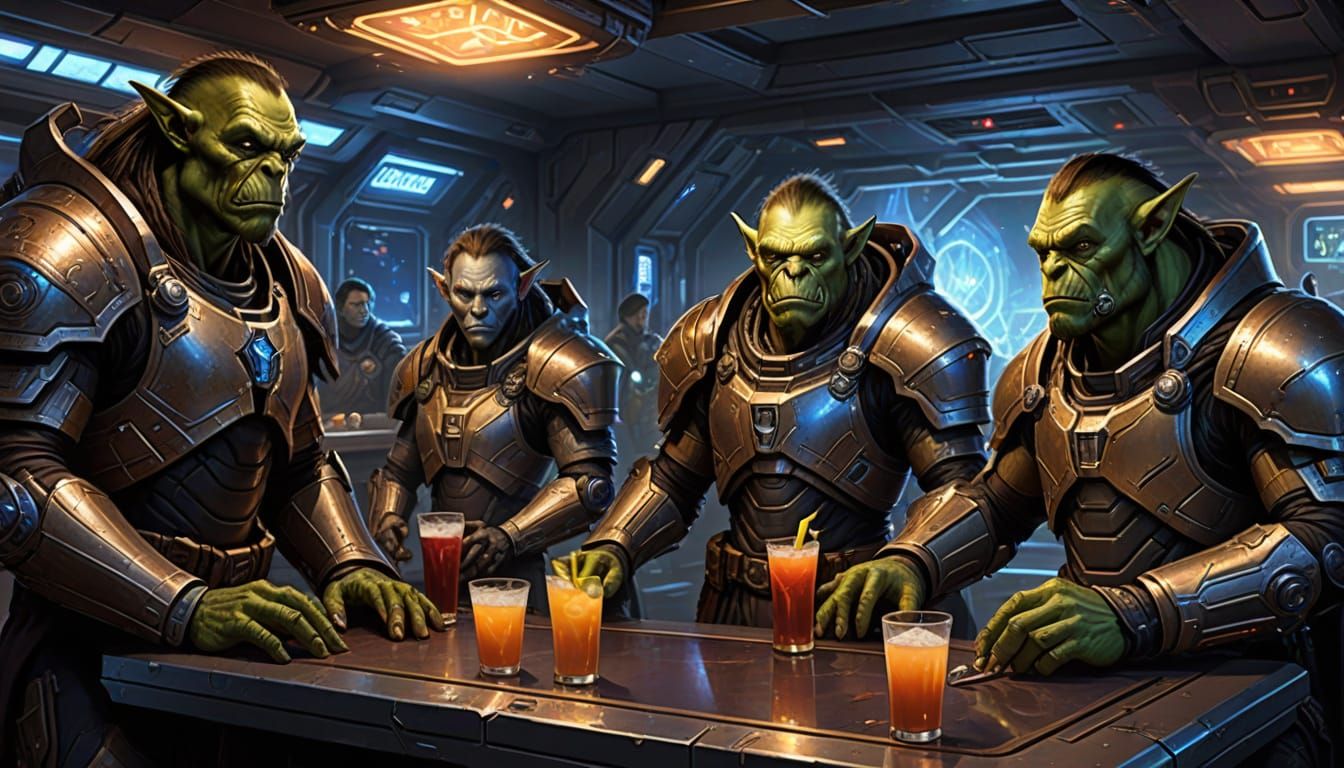 Fantasy Sci-Fi Crossover: Aliens in Space Bar