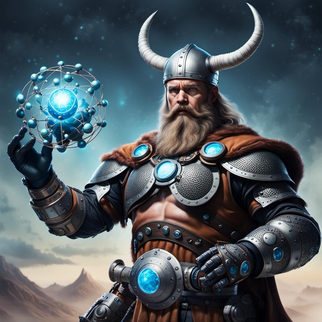 Giant Robotic Viking with Atom Molecule