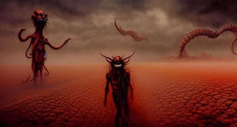 Demonic Dust Devil in Ultra-Realistic Horror Painting