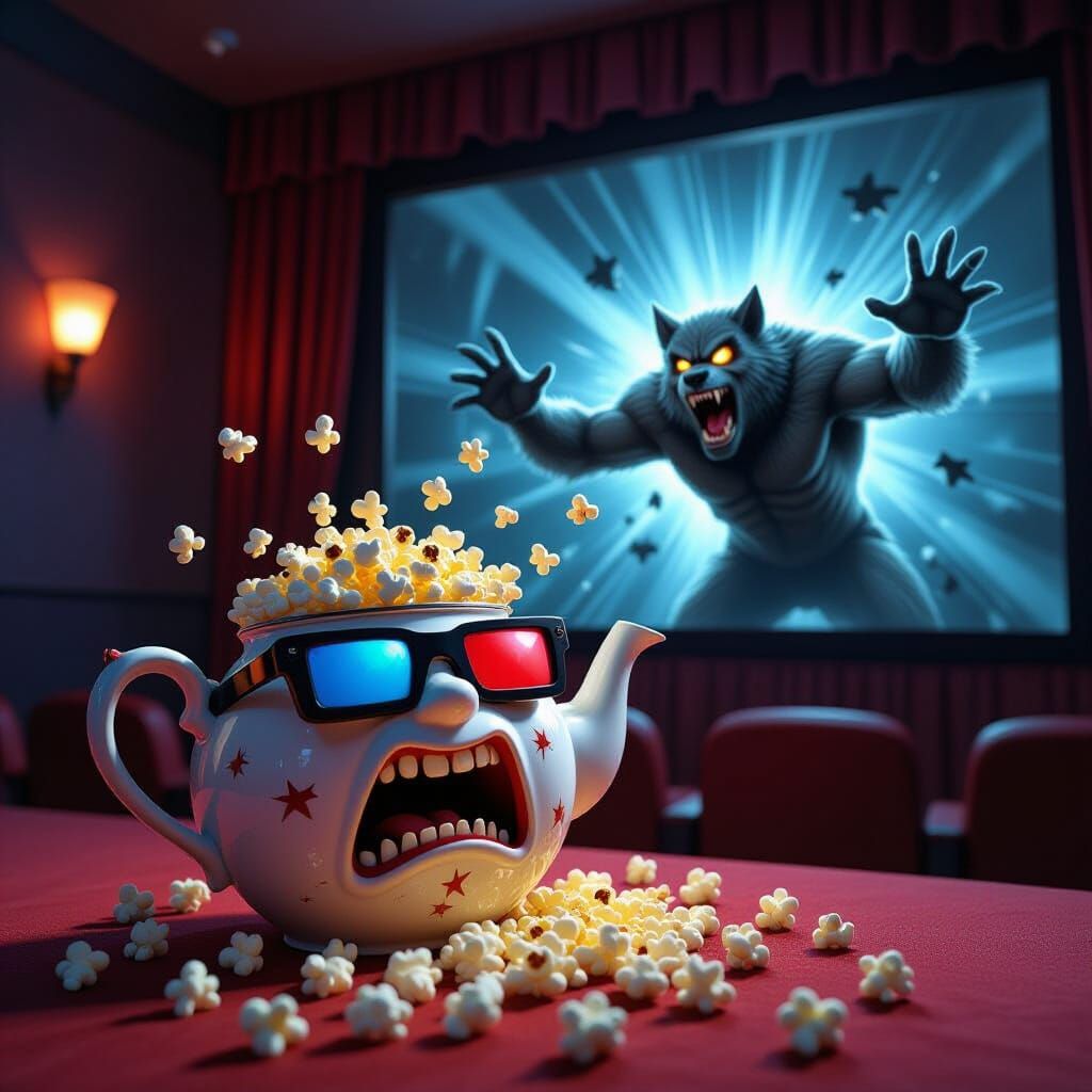 Teapot Screams at Werewolf in Movie Theater