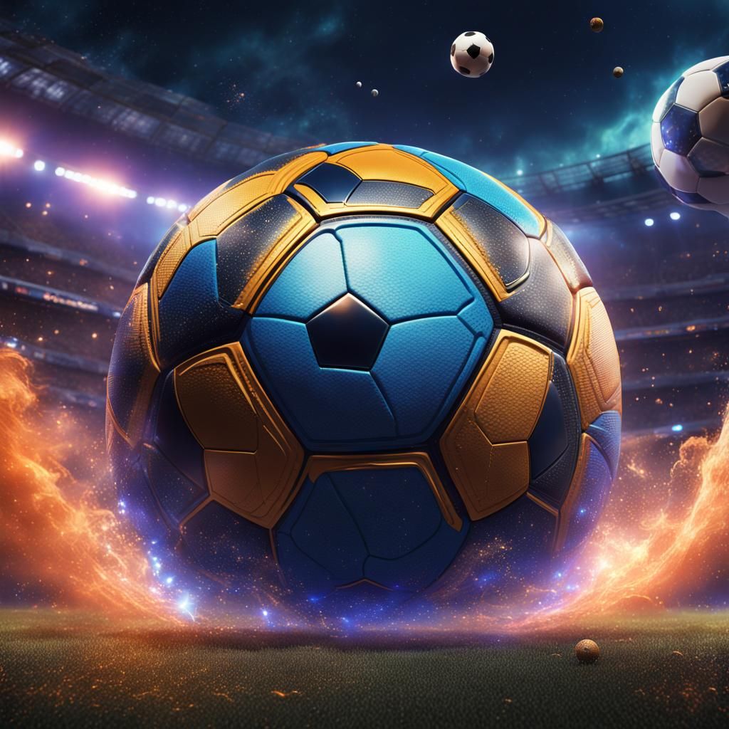 Soccer Goal and Giant Ball in Space