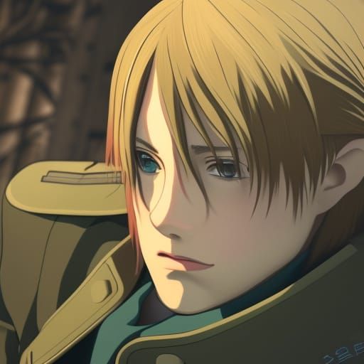 Leon S Kennedy in Studio Ghibli Anime Style