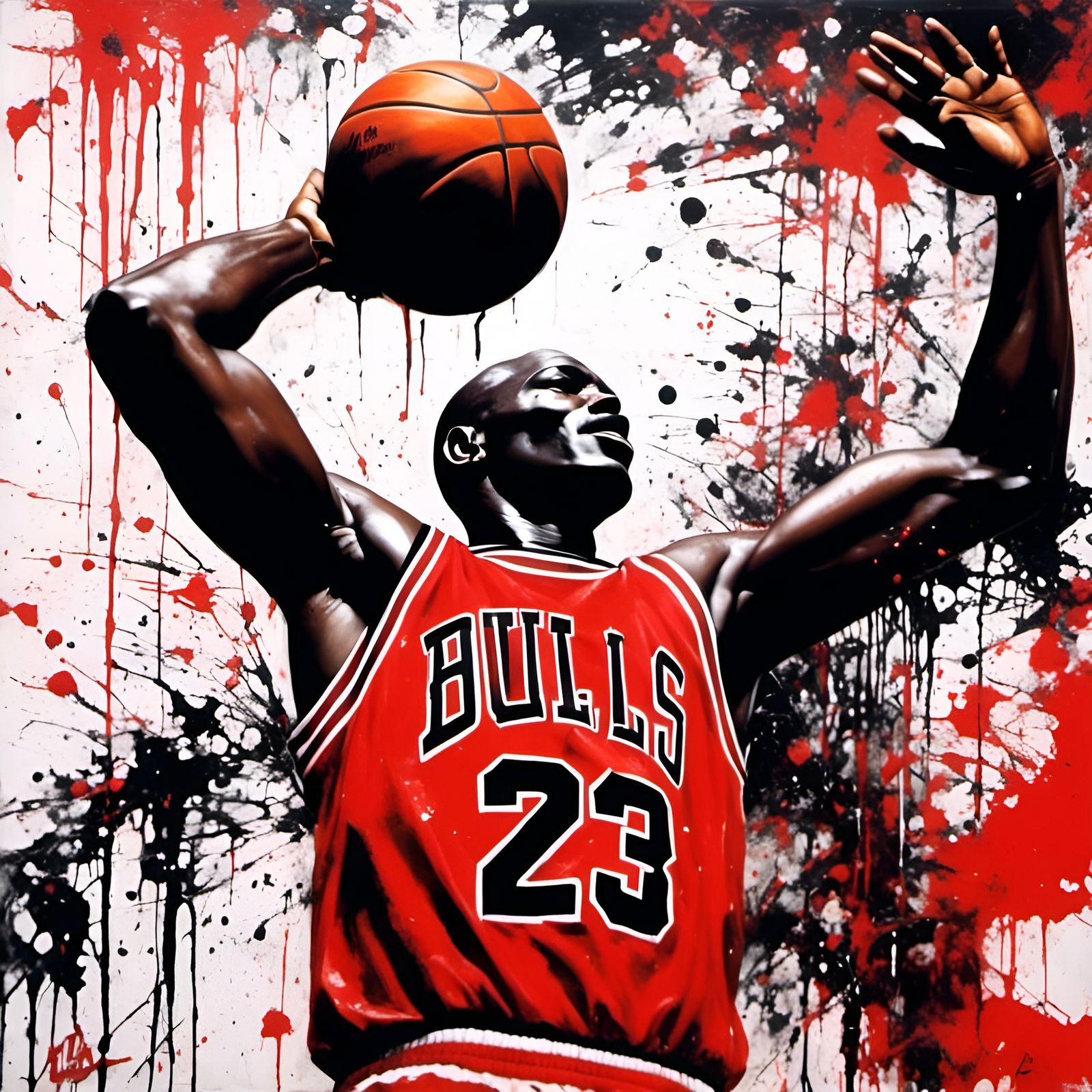 Micheal Jordan dunking a basketball