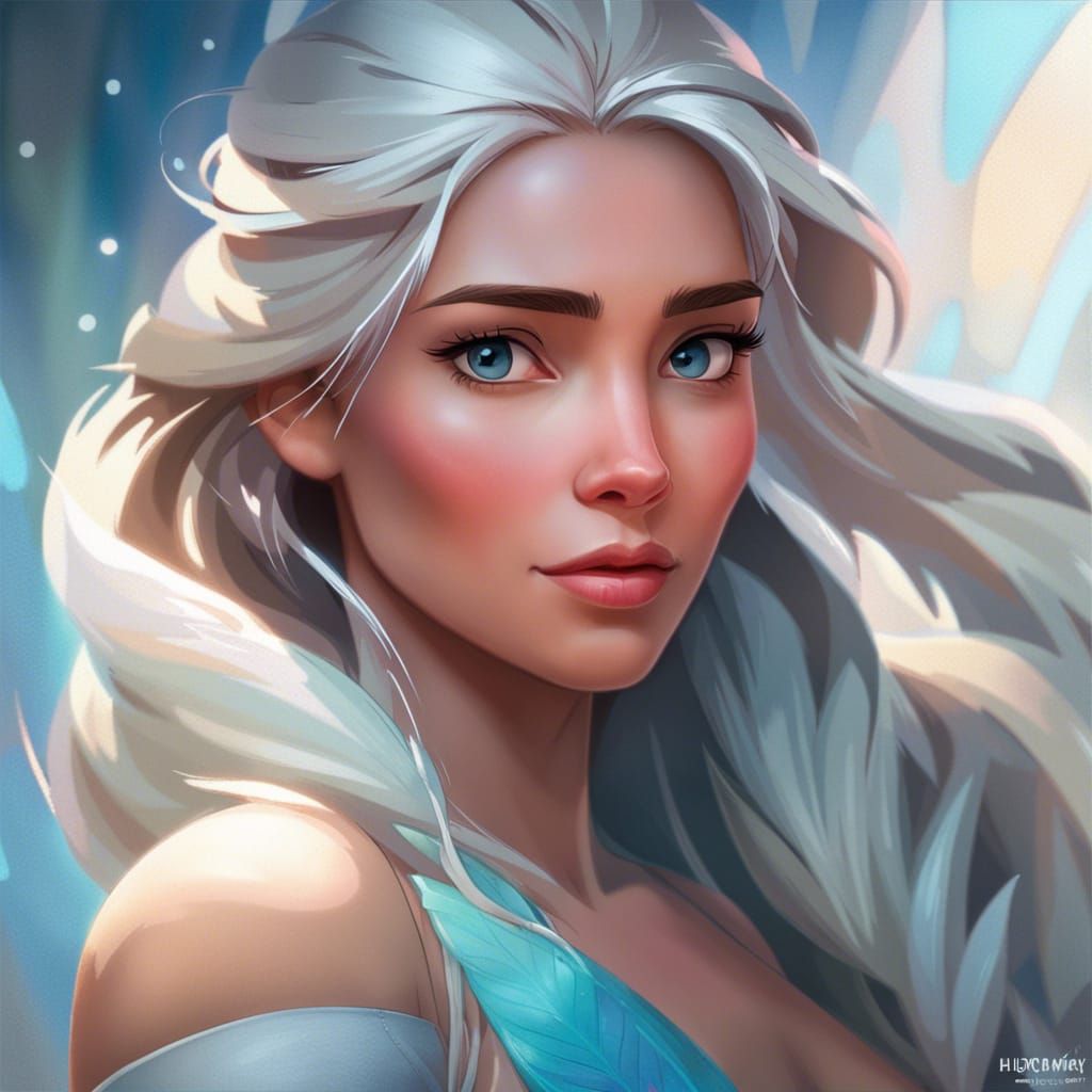 Disney Princess Fusion Portrait in Art Nouveau Style