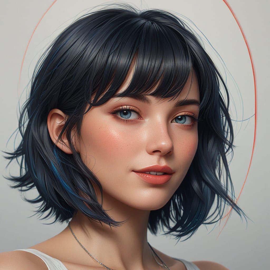 Woman's Radiant Portrait in Bold, Exquisite 8k Concept Art
