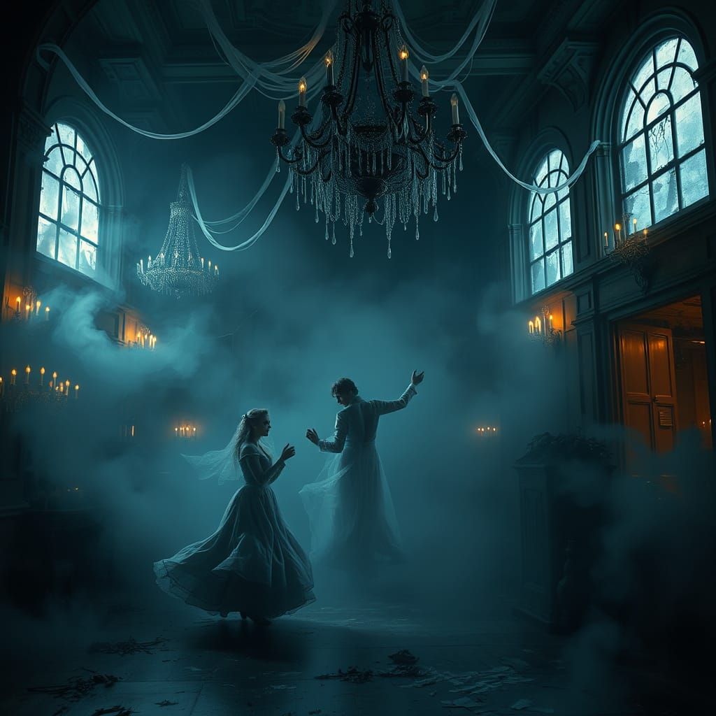 Gothic Ballroom Haunting: New Year's Ball in Ruin
