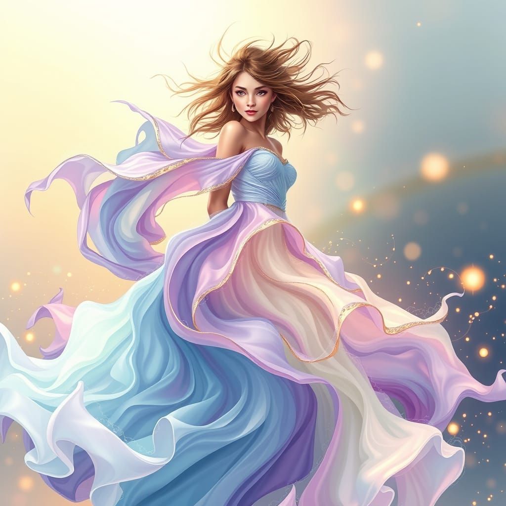 Girl in Flowy Gown 1