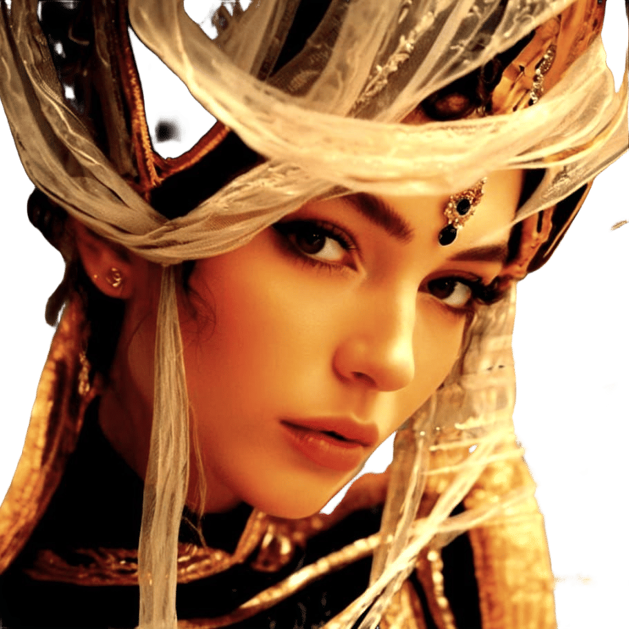 Woman in Lace and Velvet with Candlelight