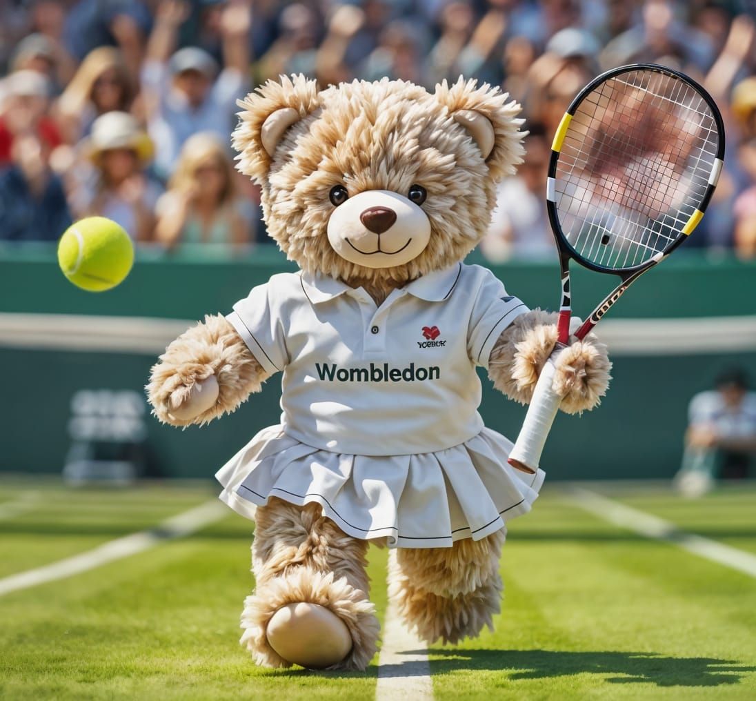Teddy Bear Tennis Star at Wimbledon