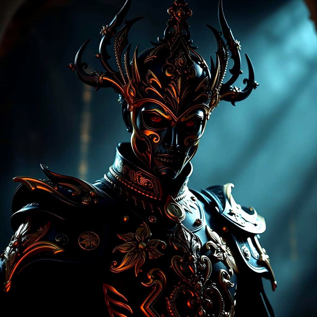 A majestic black and gold Necromancer