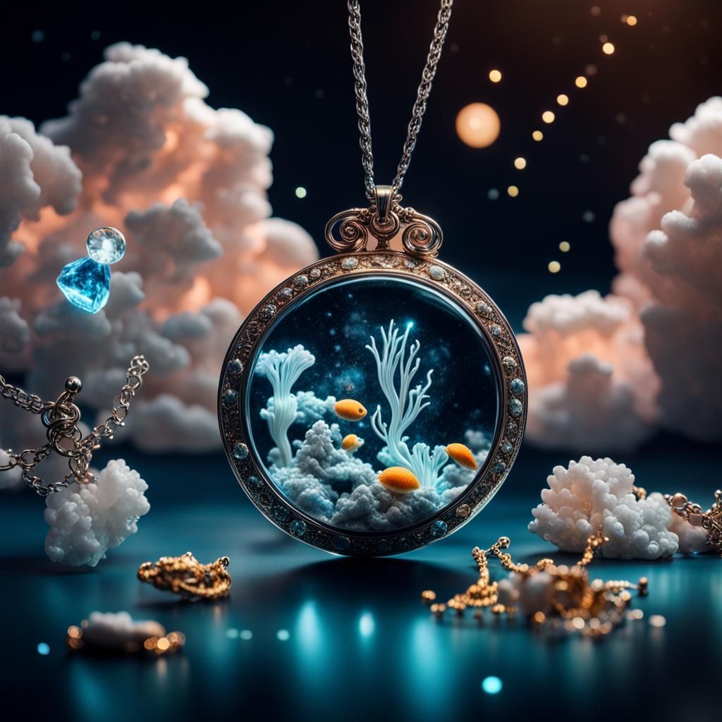 Glowing Constellation Jewelry: Hyperrealistic Image