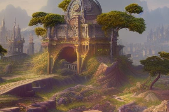 Fantastical Hidden Temple Concept Art in 8K