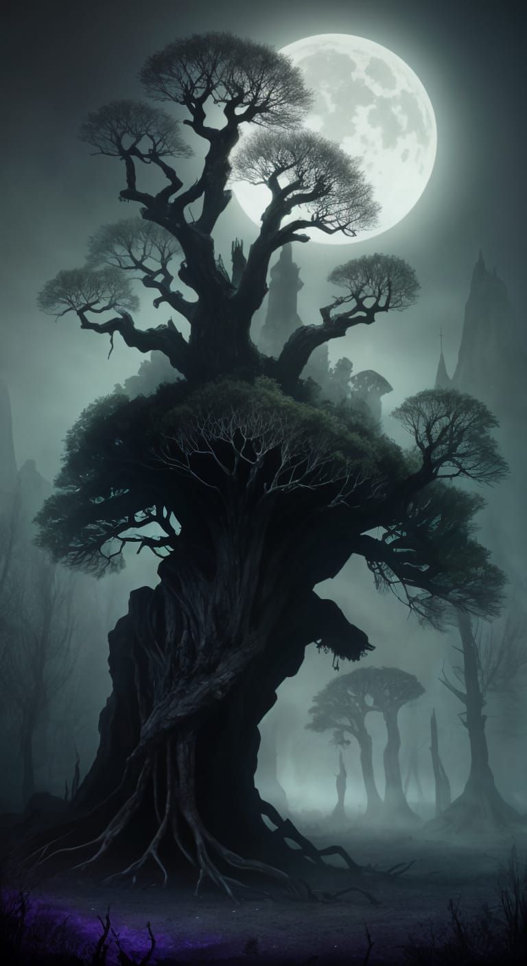 Hyperdetailed Halloween Feywild in Doré Style