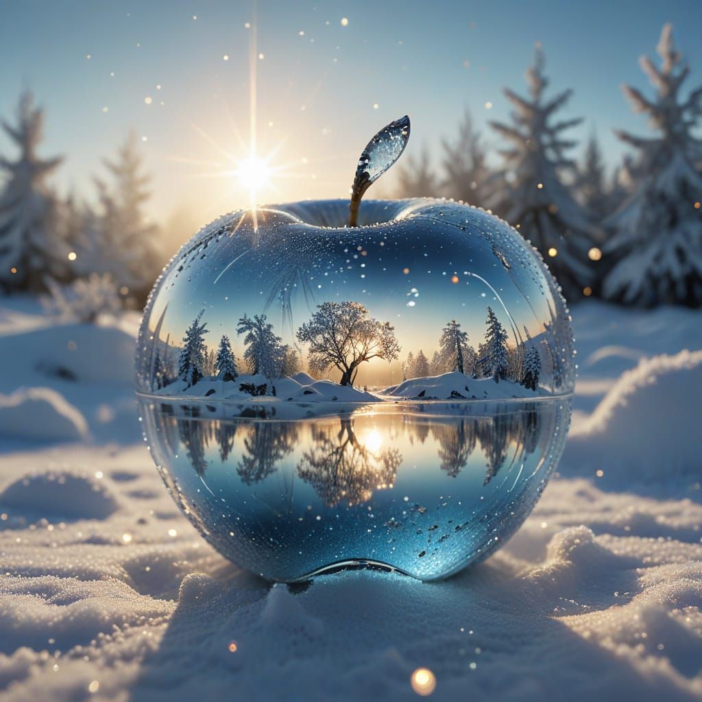 Ethereal Apple in Frosty Wonderland