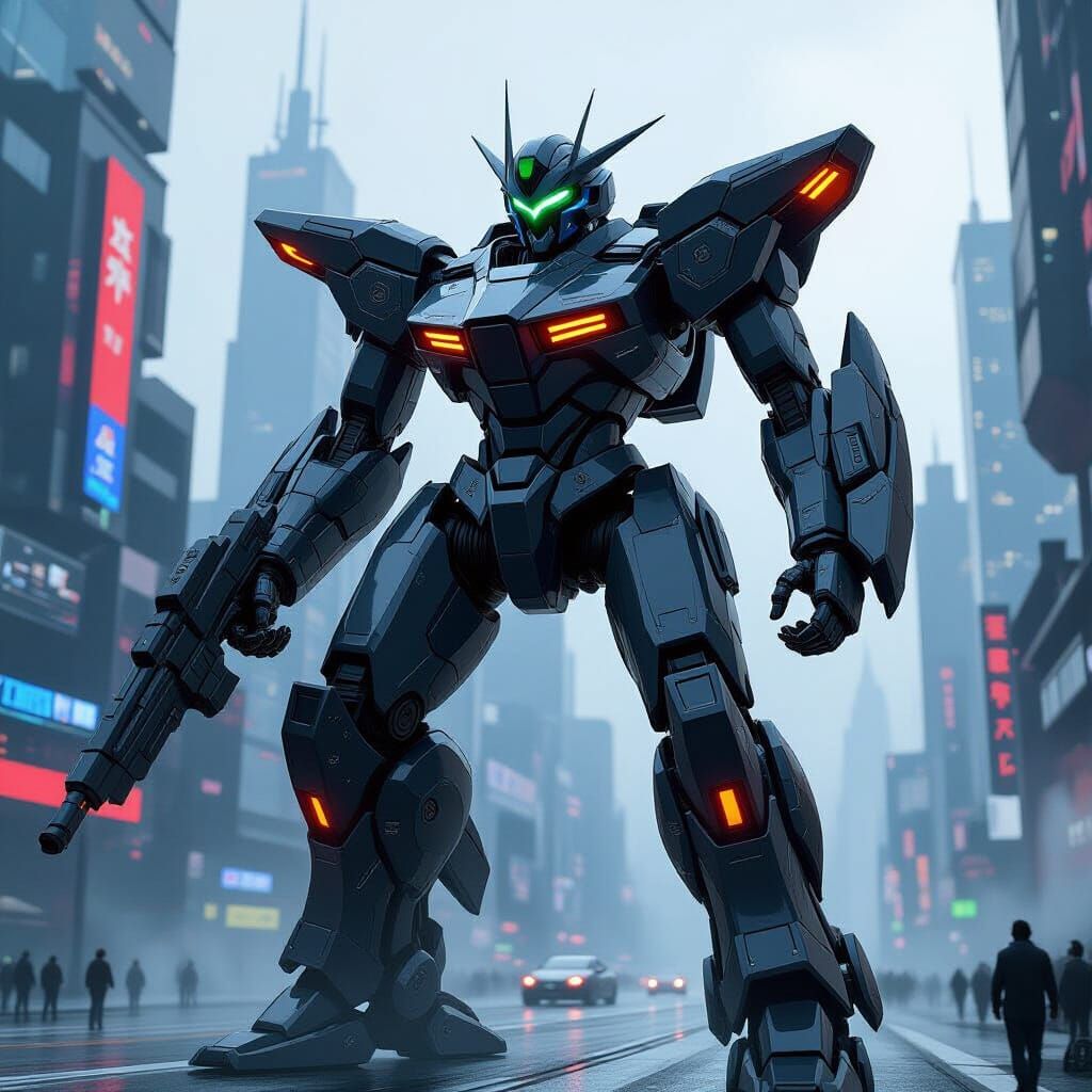 Futuristic Mecha Pilot in Sleek Armor