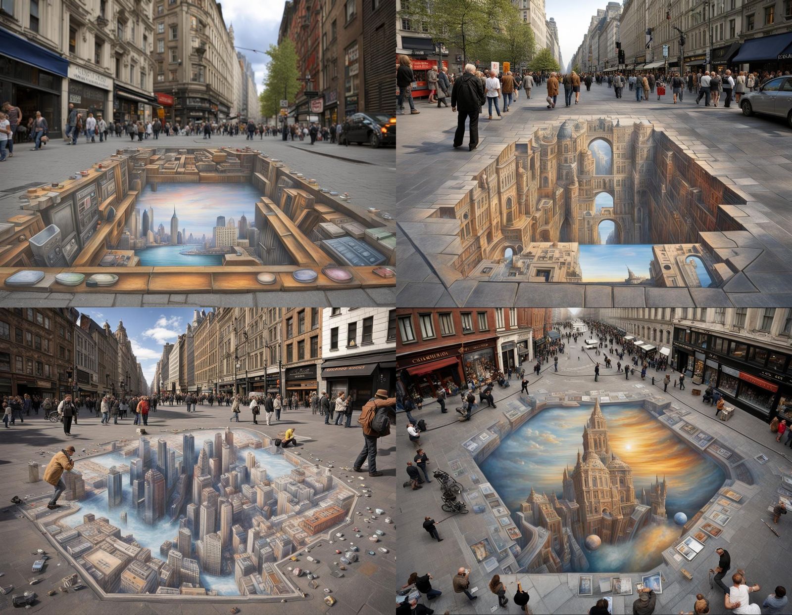 Photorealistic 3D Street Art Optical Illusion