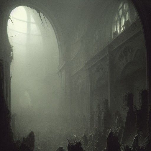 Sinister Sabbath Scene in a Dark Art Style