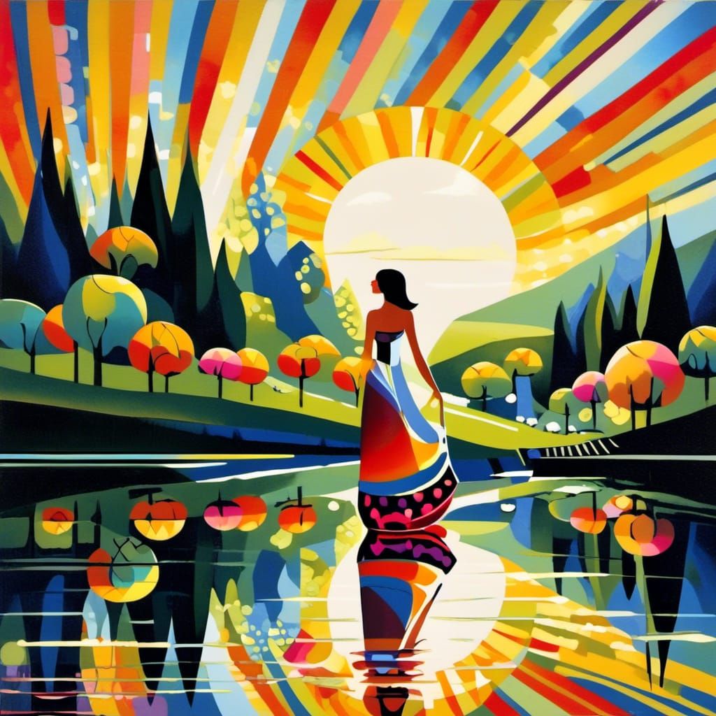 Whimsical Dark Fantasy with Fairy Animals in Klimt Style