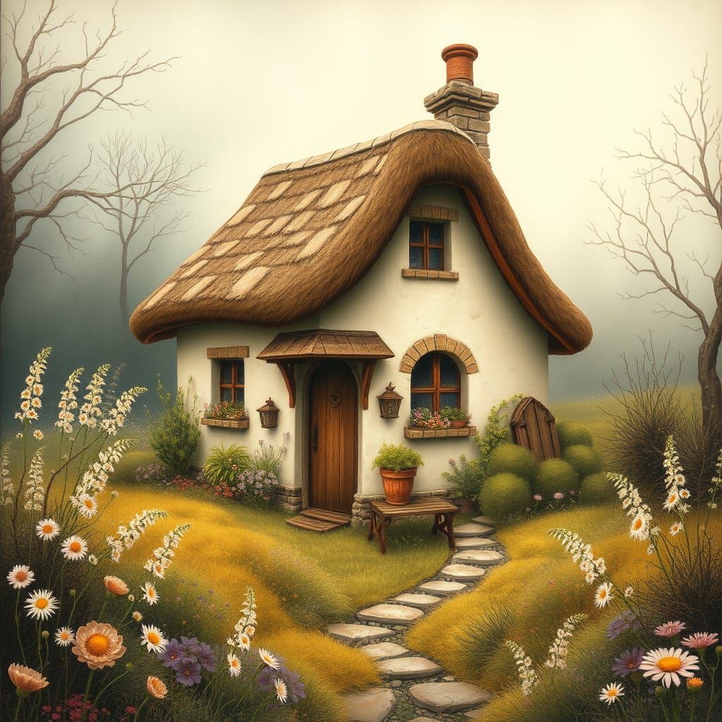 Romantic Whimsical Cottage in Lush Garden Setting