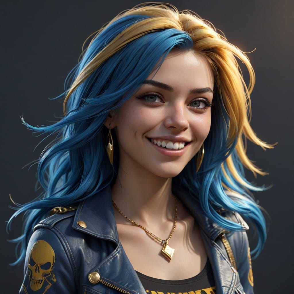 Cyberpunk Punk Rock Rebel in Vibrant Hues