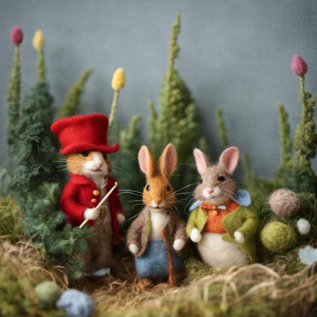 Needle-Felted Puppets in Storybook Style