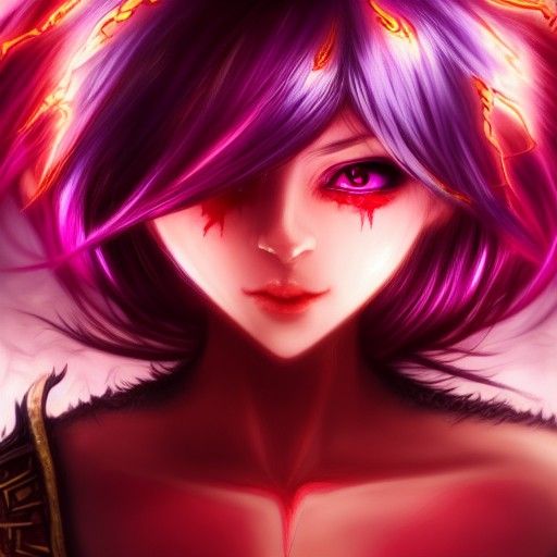 Vampiric Anime Girl with Dragon Scales, Hyperrealism