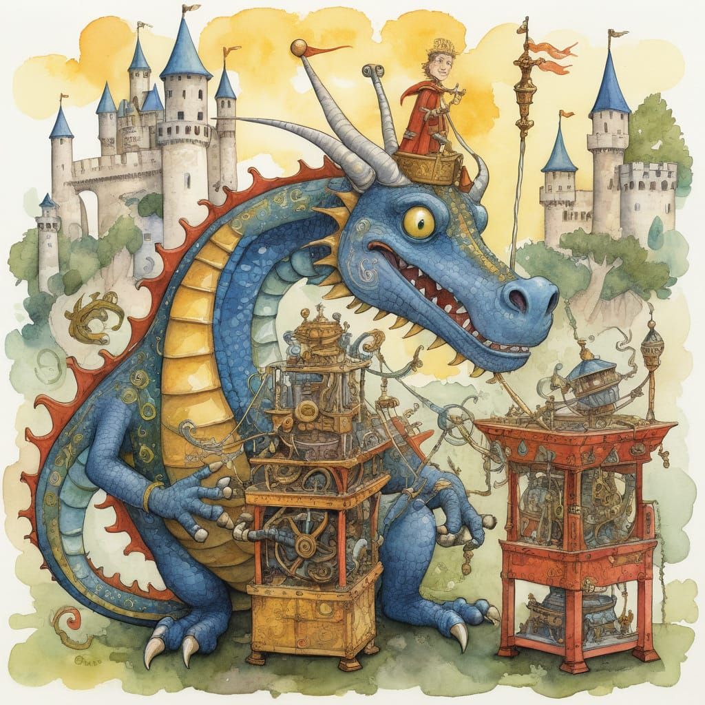Prince Builds Whimsical Dragon Catcher in Vibrant Medieval S...