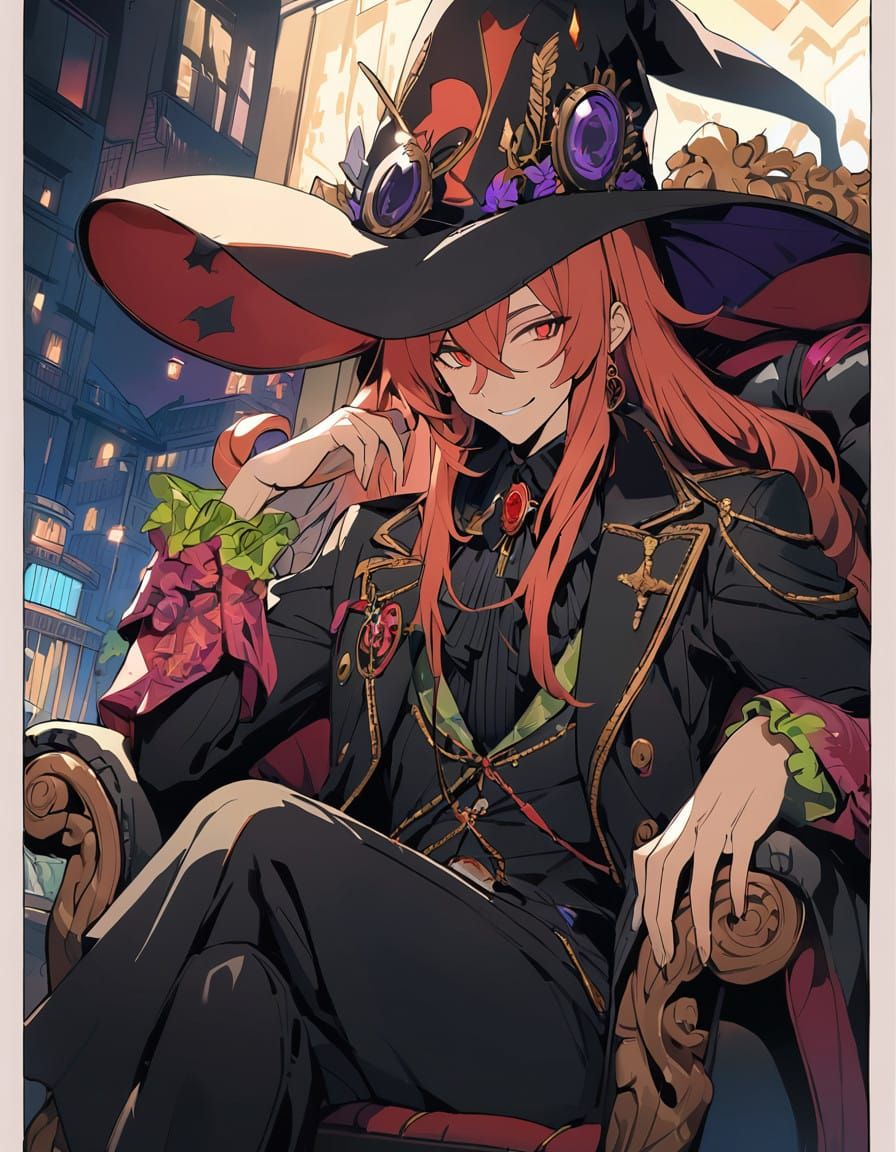 Gothic Bishounen Magician Under Midnight City Lights