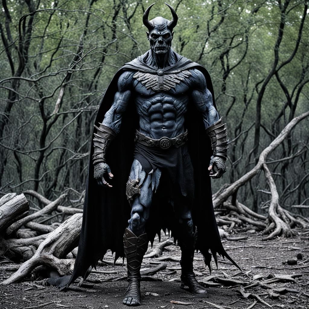 Terrifying Azazel Demon in a Hellscape