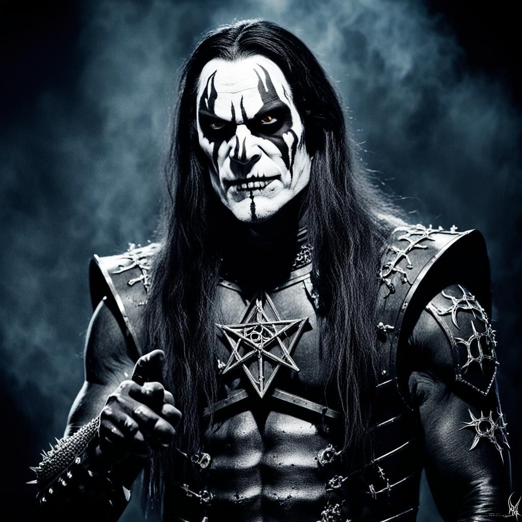 Hulk as Black Metal Musician with Corpse Paint