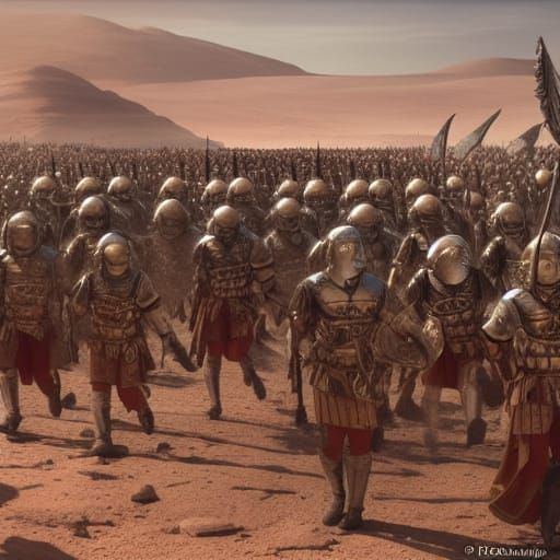Roman Legion on Mars: Epic Digital Painting