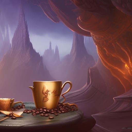 Detailed Matte Painting of Coffee Cup