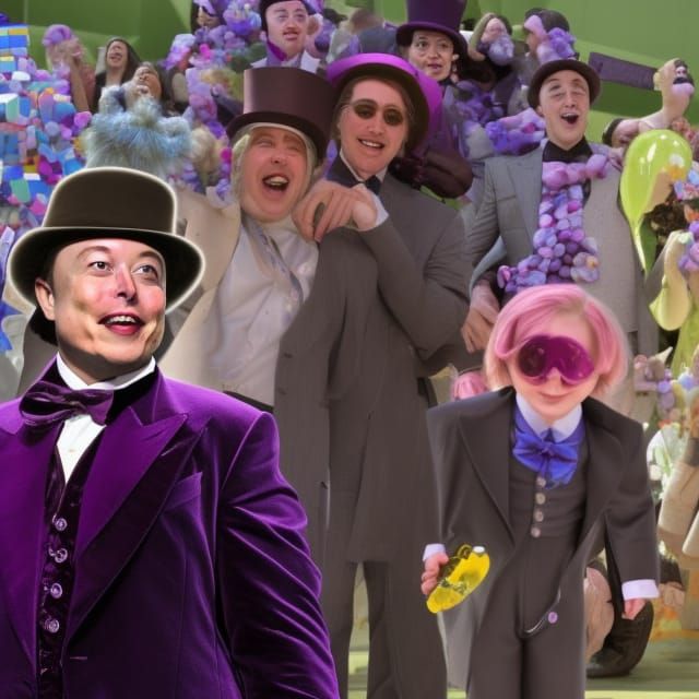 Elon Musk as Willy Wonka Portrait