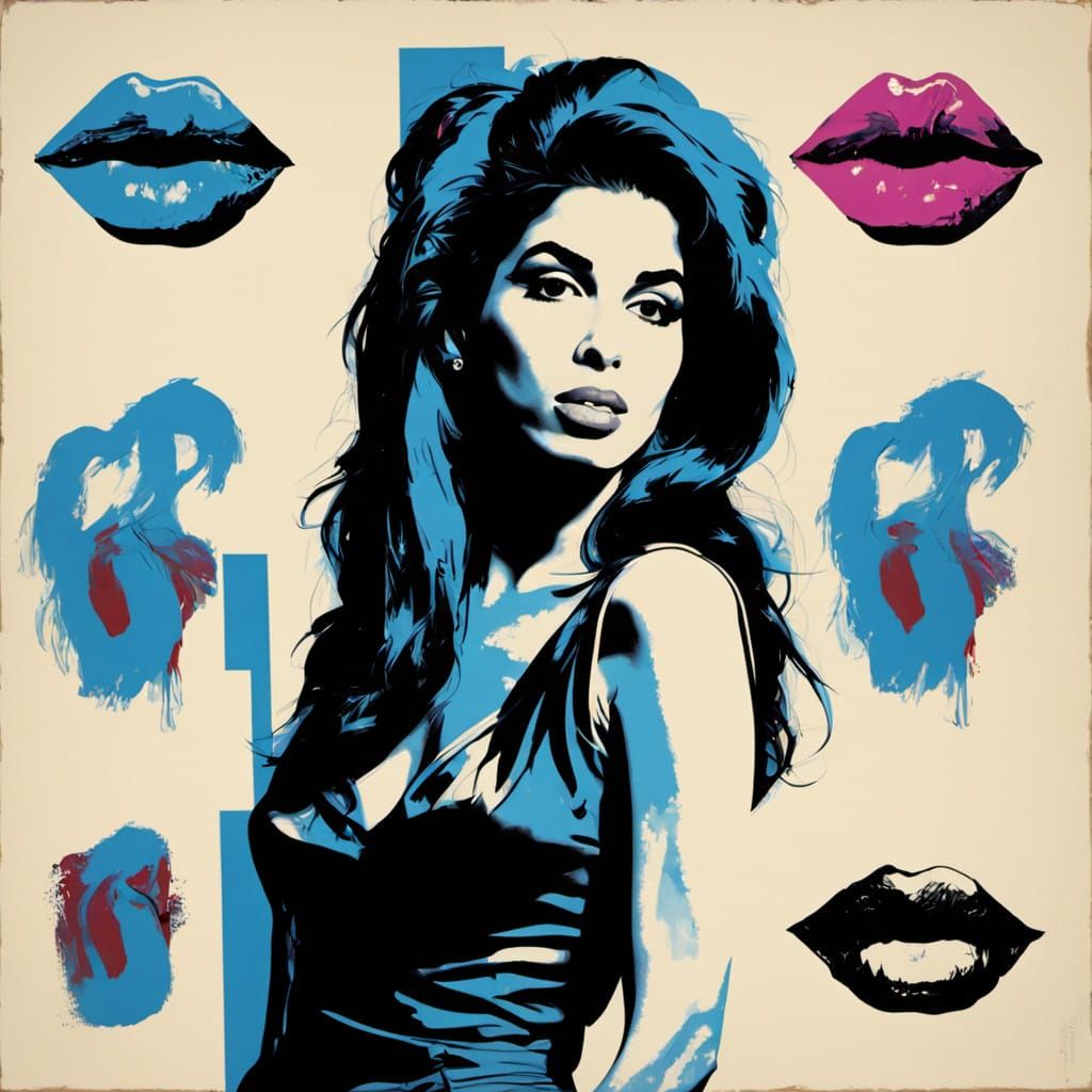 Campy Pop Art Portrait of Amy Winehouse