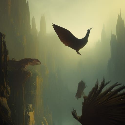 Flightless Bird in Dark Fantasy Style