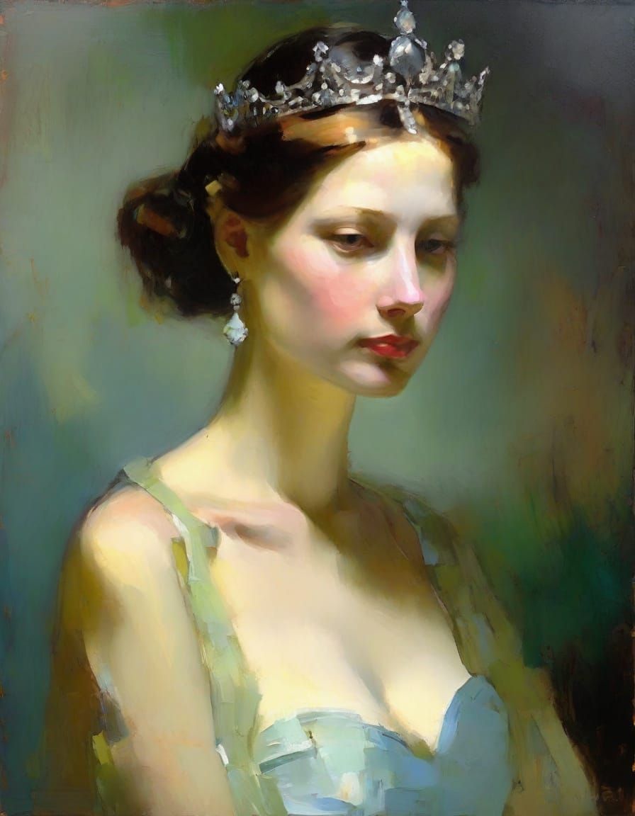 Impressionist Portrait of a Frail Royal Woman