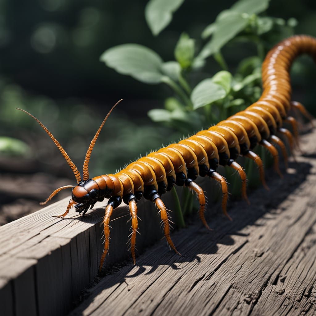 Centipede with a Wooden Leg: AI Generated Image