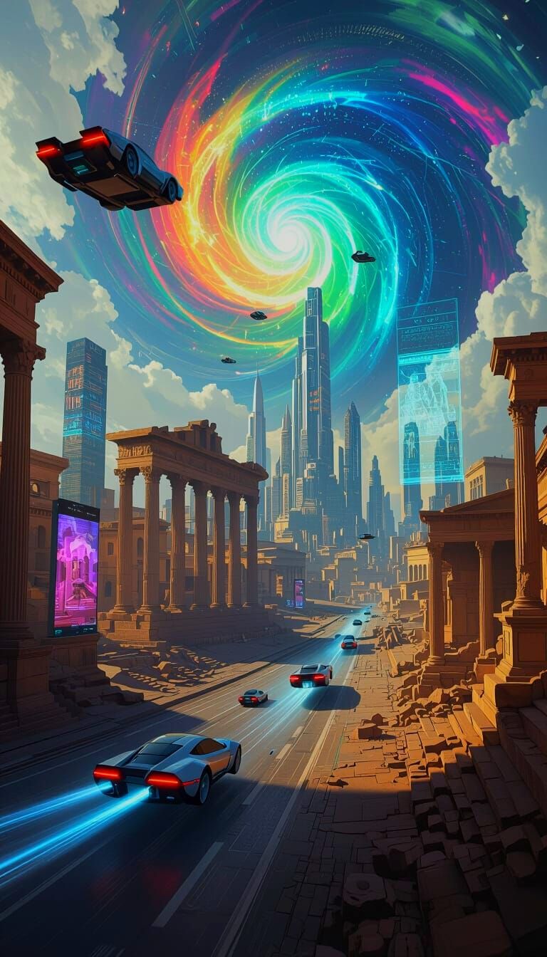 Cyberpunk Rome: A Futuristic Collision of Eras